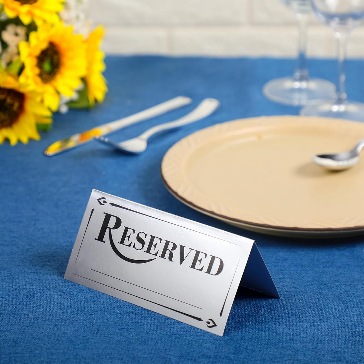 300 Pcs Paper Table Reserved Sign with Name Line Reserved Seating Signs Bulk Double Sided Signs for