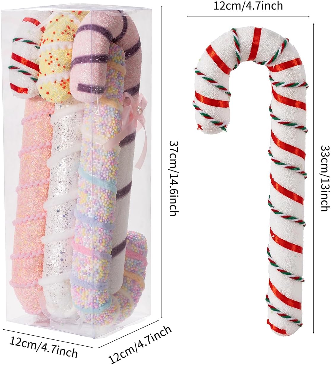 LANGXUN 6pcs Candy Land 2025 Xmas Birthday Party Wedding Suppiles Decoration, Hanging Candy Cane
