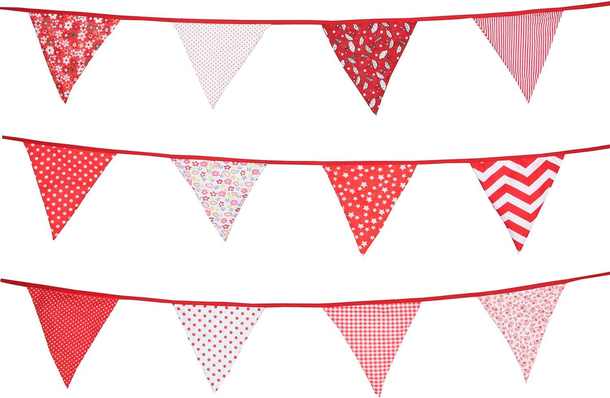10M/32Ft Triangle Bunting Banner, 36 Pcs Cotton Fabric Flags Pennant Garlands for Birthday Party