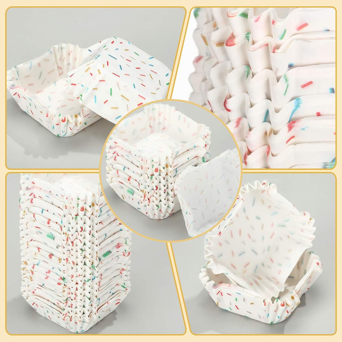 Tanlade 350 Pcs Square Mini Cupcake Liners Disposable Brownie Baking Pan Liners 1.77 Inch Paper
