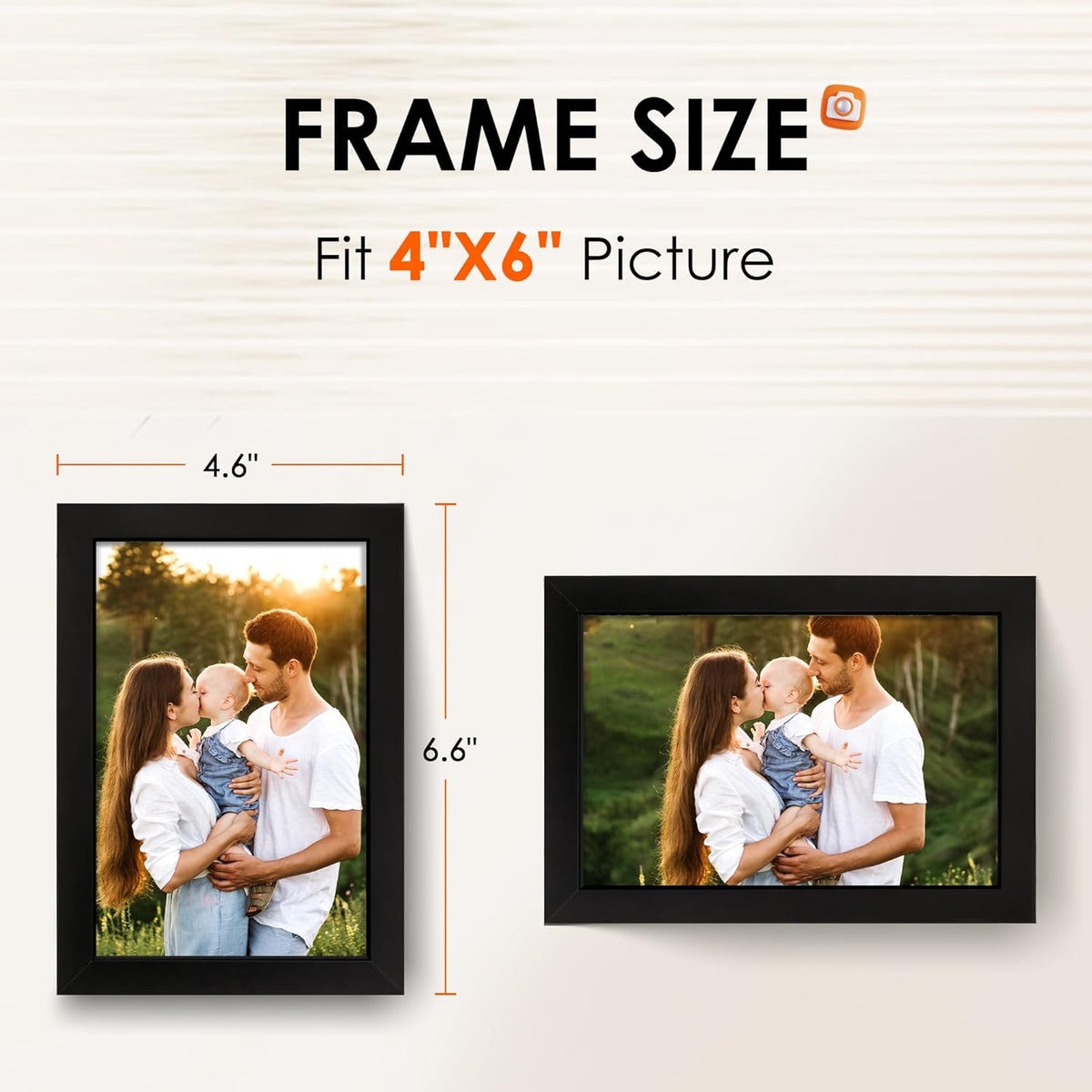FIXSMITH 4x6 Picture Frame Set of 2, 4x6 Photo Frames with HD Plexiglass for Wall Hanging or