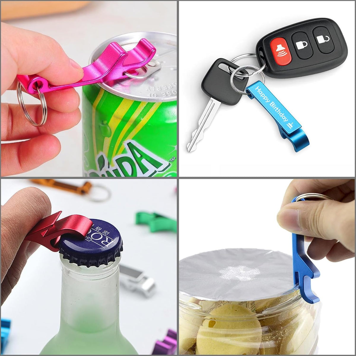 30pcs Personalized Bottle Opener Keychain Bulk Custom Engraved Text/Logo Keychains Customized Beer