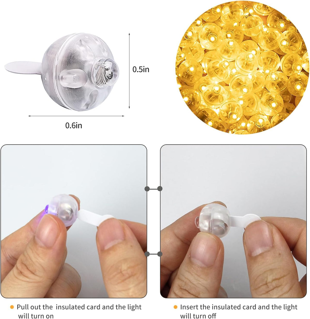 Aogist 50Pcs Balloon Lights with Hook,Long Standby Time,Waterproof Mini Light for Birthday Party