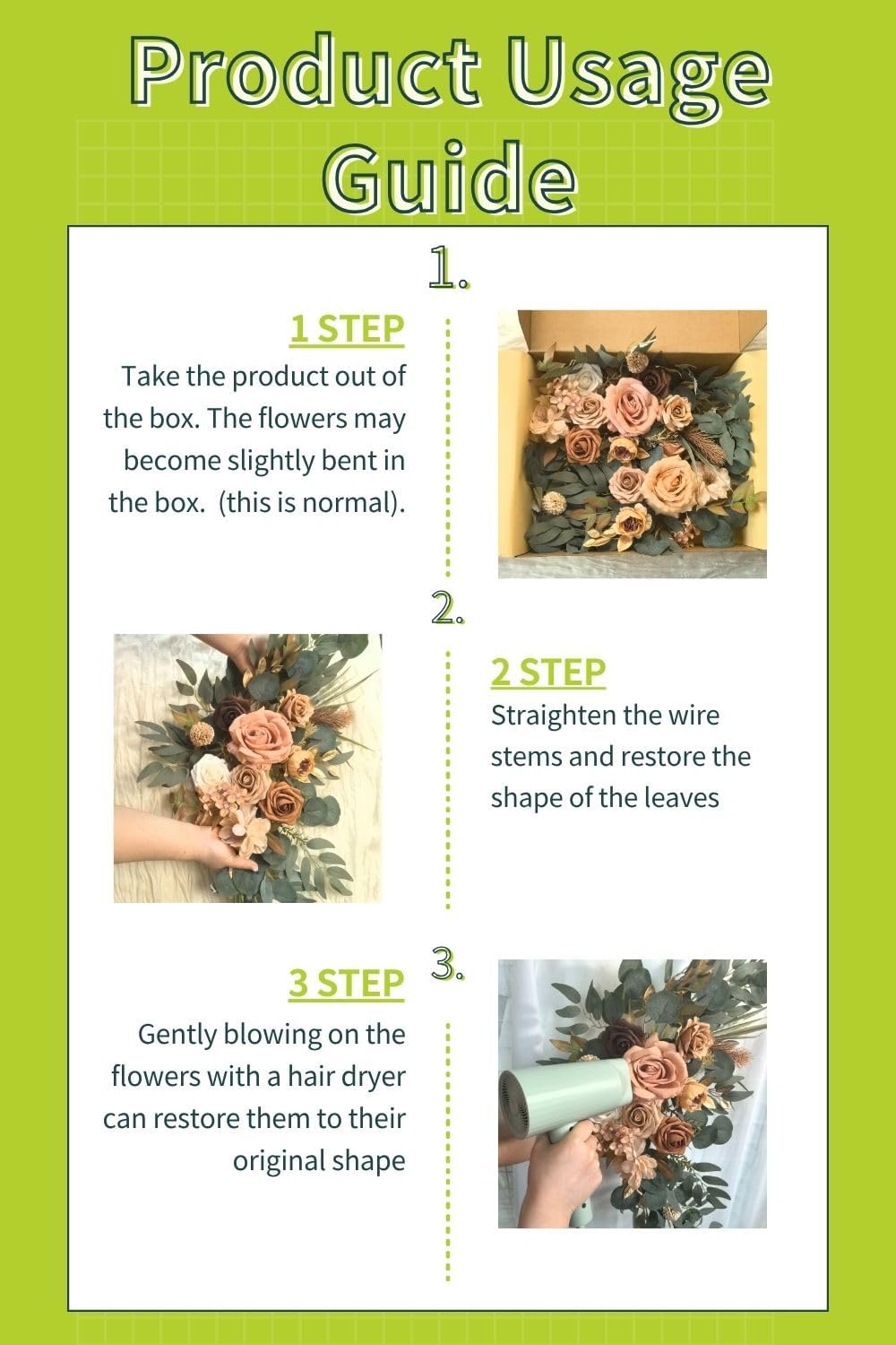 Wedding Sign Faux Flower Swag (Pack of 2) for Ceremony Party Reception Entrance Floral Decor Wall