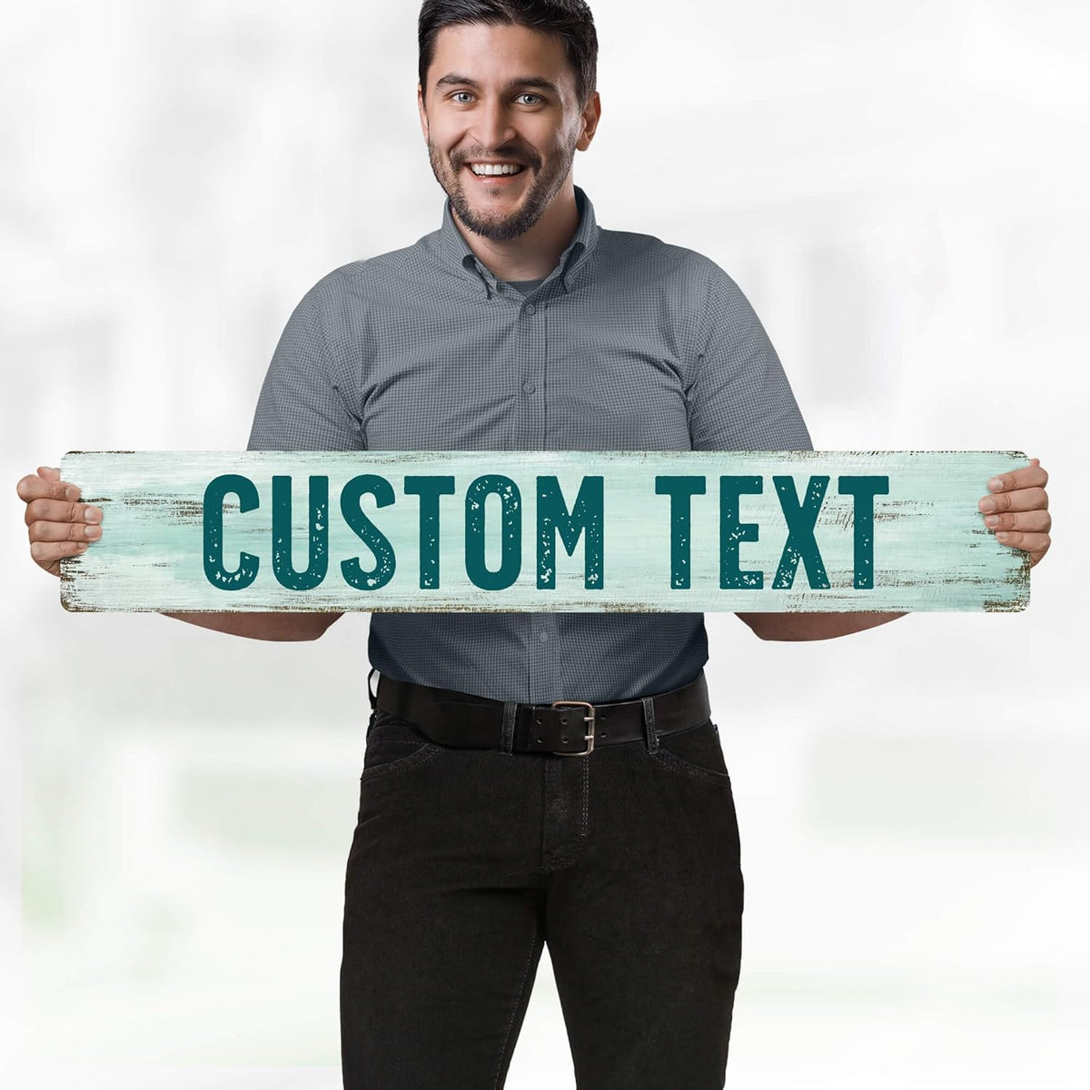 Custom Sign, Custom Street Sign, 11 Font Colors, 13 Font Styles, 4 Hole Options, 22 Sizes, 6x36