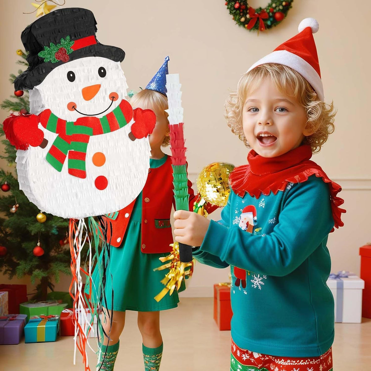 WERNNSAI Christmas Snowman Pinata - Christmas Decorations Snowman Party Game for Kids Merry Xmas