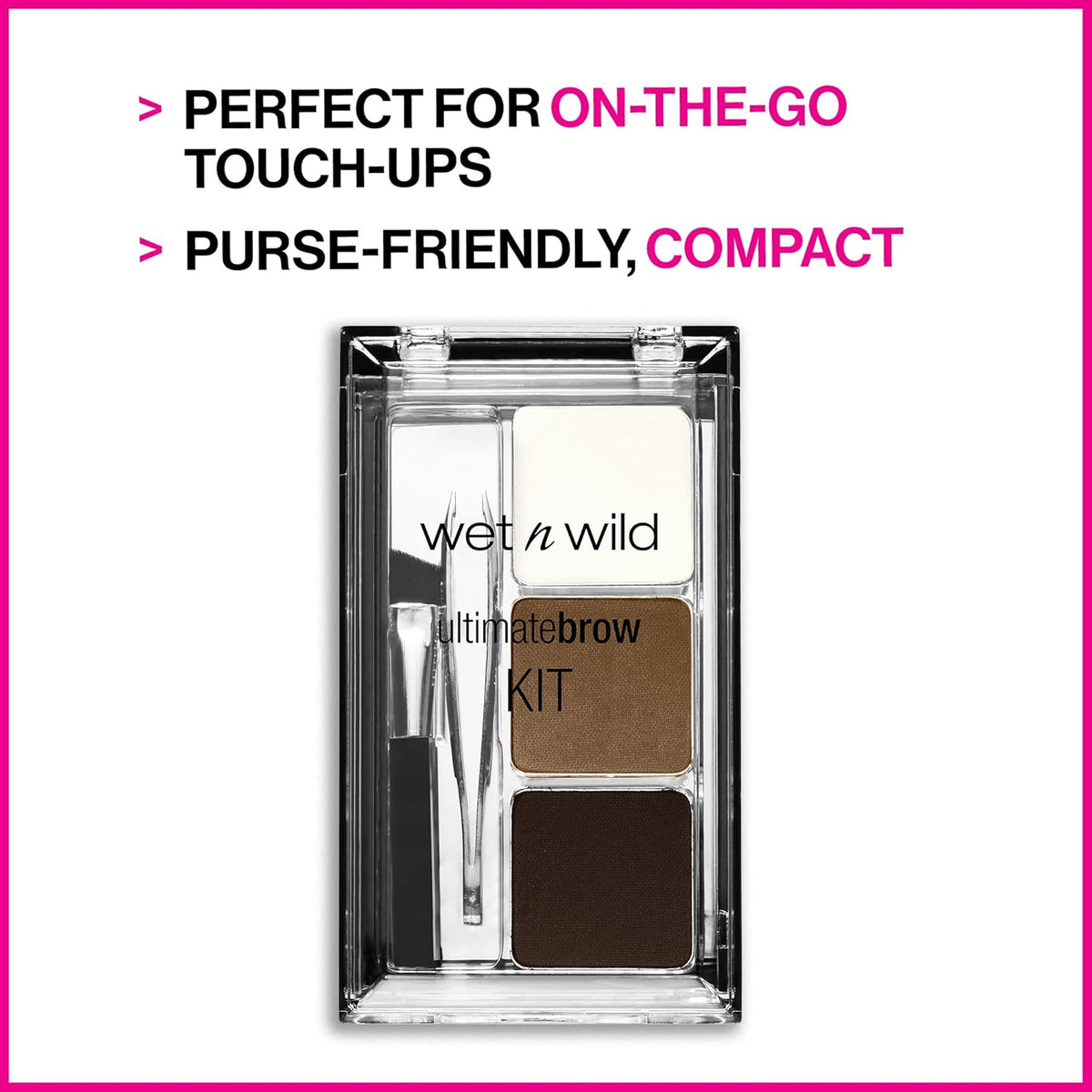 wet n wild Ultimate Eyebrow Makeup Kit, Long-Lasting Matte Brow Powder, Tweezers, Wax & Brush
