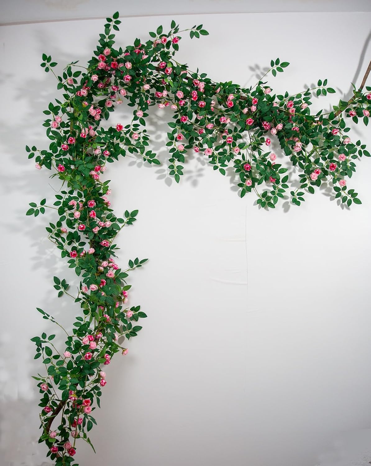 6FT Bendable Rose Vine Hanging Flower Garland Fake Floral Garland with Butterflies for Wall Decor