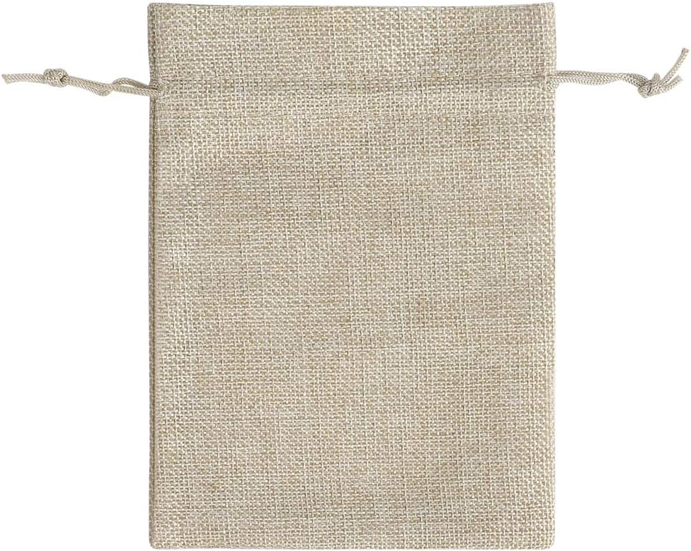 Lucky Monet 25/50/100PCS Burlap Gift Bags Wedding Hessian Jute Bags Linen Jewelry Pouches with