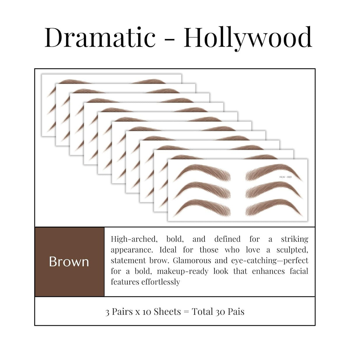 Bliss and Beyond USA Eyebrow Tattoo Stickers Waterproof – 30-Pair Deluxe Box | Realistic Hair-Like