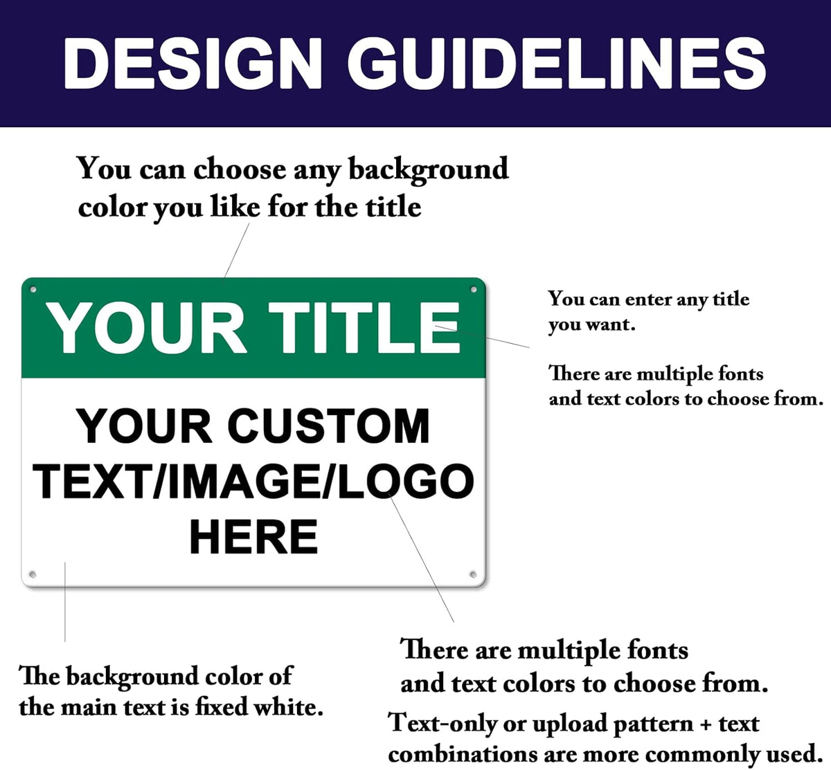 Custom Outdoor Metal Signs - 12 x 8 Aluminum Rust-Proof Entrance, Garden, Hazard, Intersection