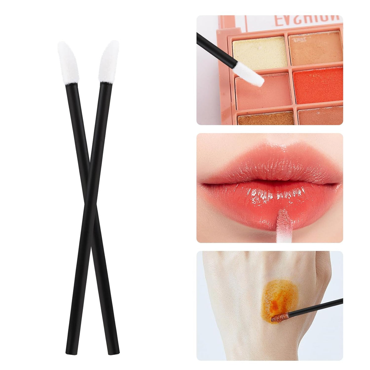 300 Pcs Disposable Lip Brushes, Lipstick Lip Gloss Wands Applicator Tool Makeup Beauty Tool Kits