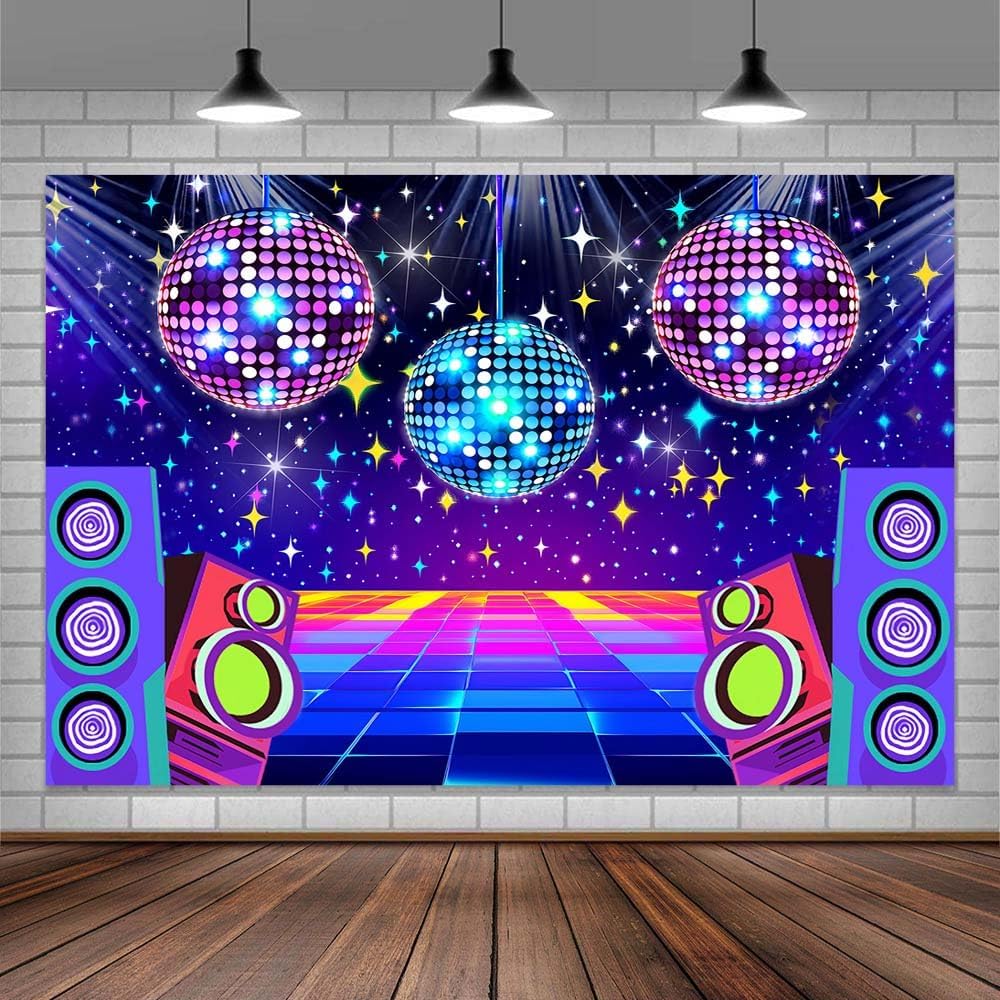 Dance Party Backdrop Retro 80s 90s Theme Stage Dance Ball Music Birthday Party Decoration DJ