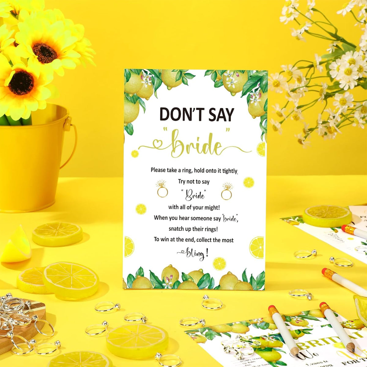 Estune 331 Pcs Bridal Shower Games Supplies, 5 Sets 250 Pcs Wedding Cards 1 Put a Ring on It Bridal