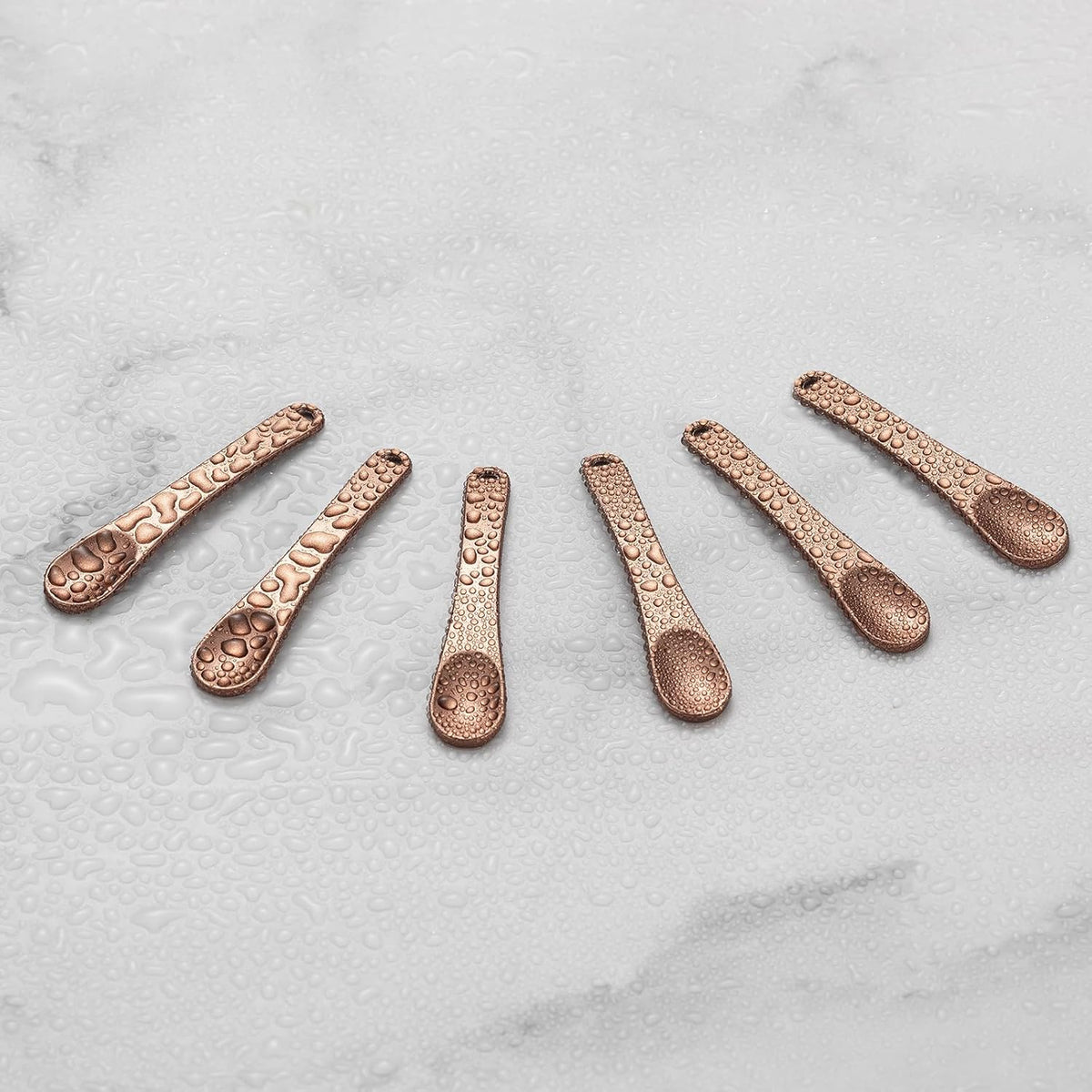 Tekson 6 Pieces Metal Cosmetic Skincare Spatula, Mini Mask facial Reusable Scoop, Makeup Beauty