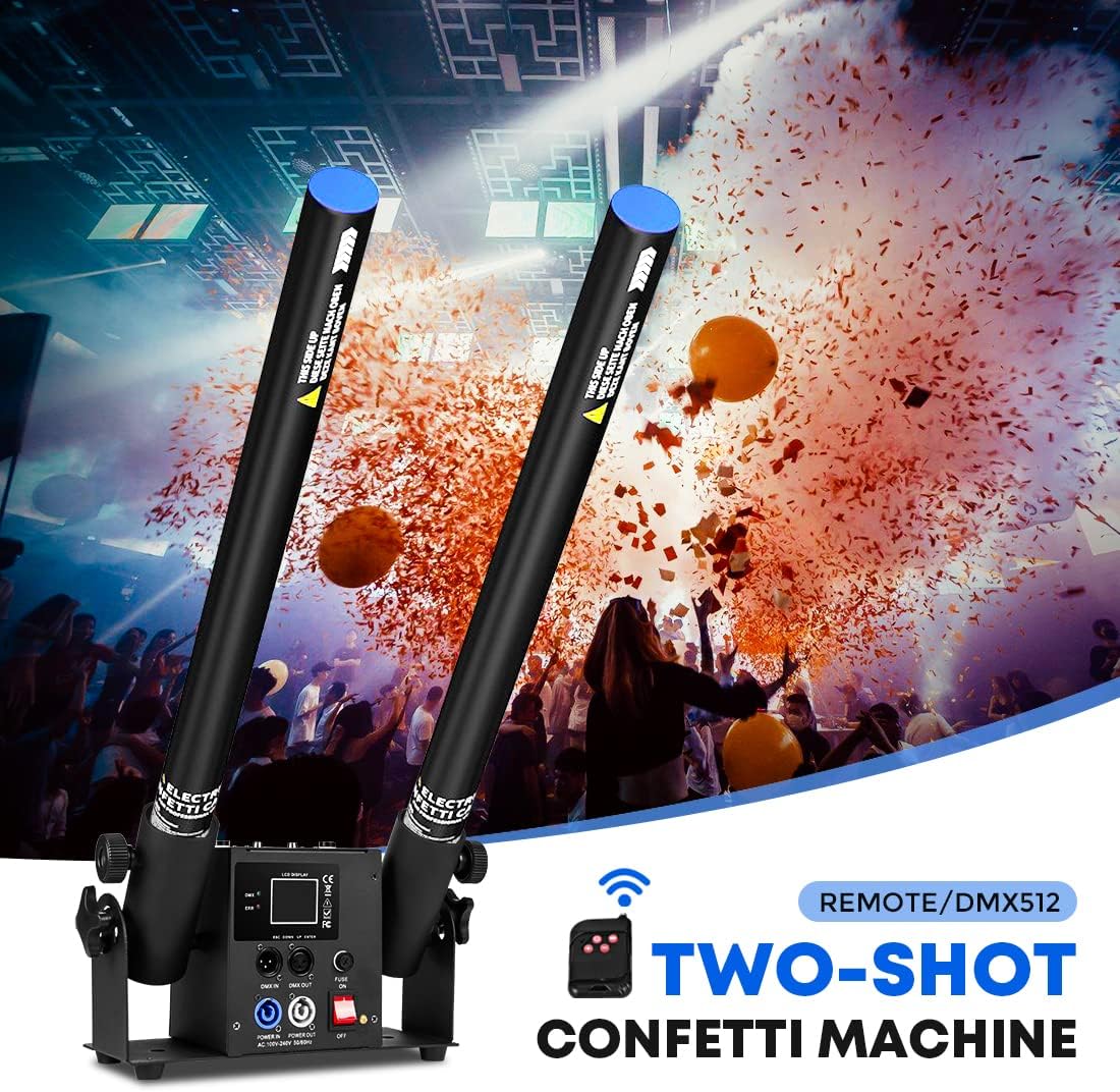Professional Confetti Launcher Cannon Machine, Confetti Blower Machine Confetti Cannon DMX/Remote