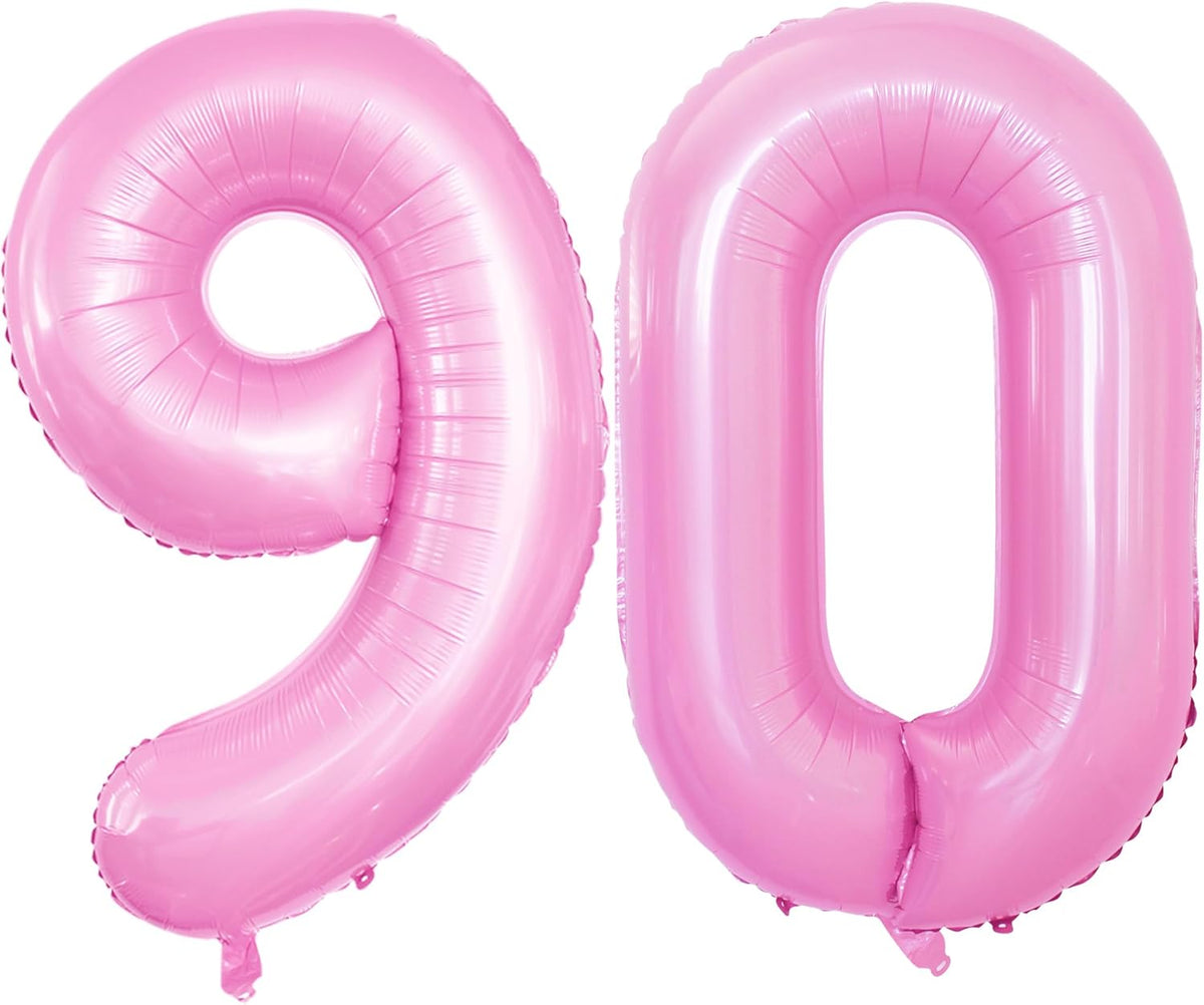 GOER Number 90 Balloons for 90th Birthday Party Decorations,42 Inch Jumbo Foil Helium Balloons for