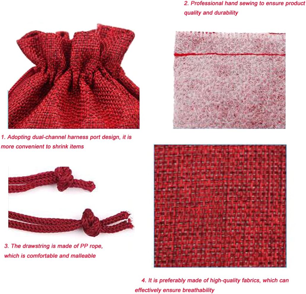 50 Pcs Burlap Bags with Drawstring,3.9"x5.5" Gift Bags Jewelry Pouch Bags for Candy Packing Party