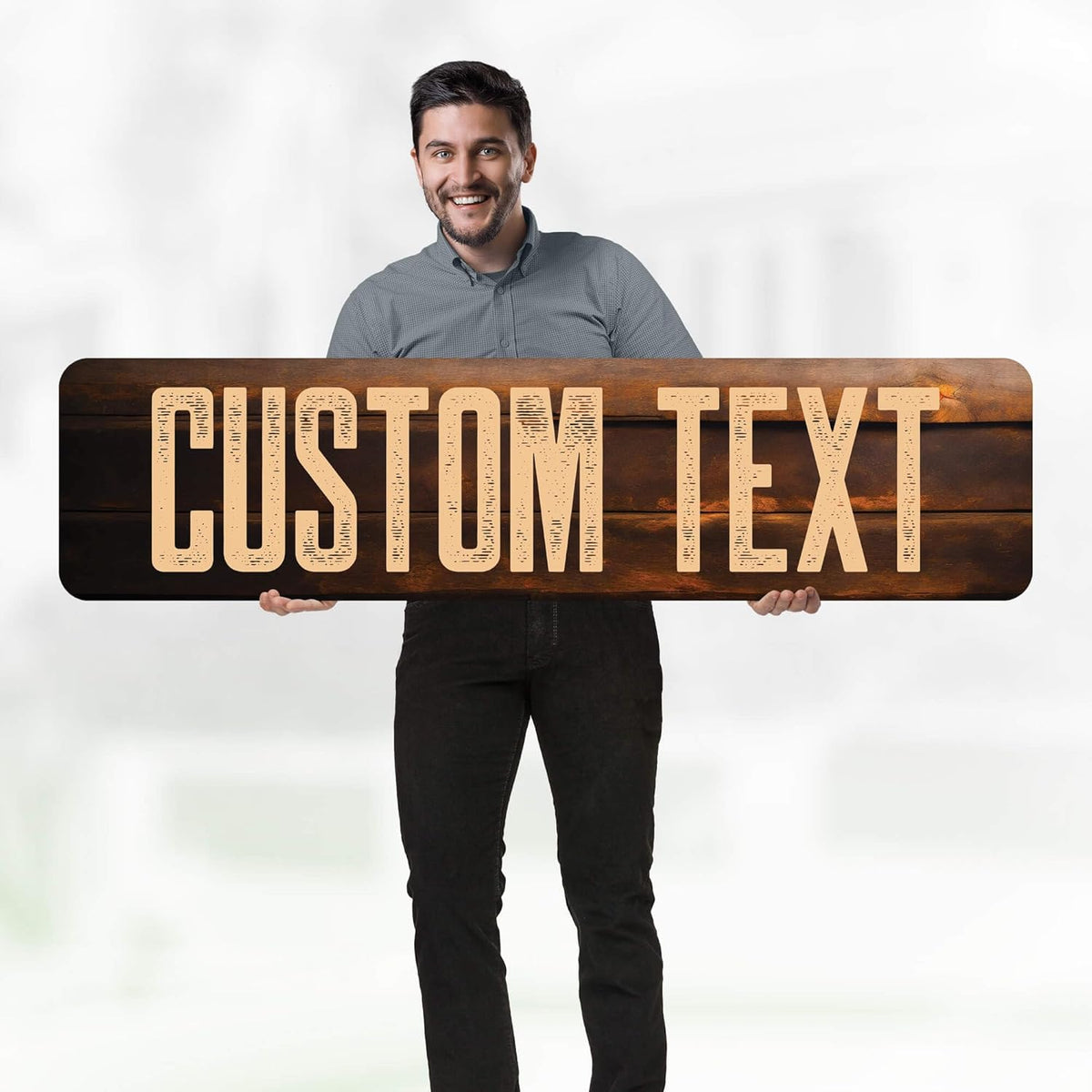 Custom Sign, Custom Street Sign, 11 Font Colors, 13 Font Styles, 4 Hole Options, 22 Sizes, 12x48
