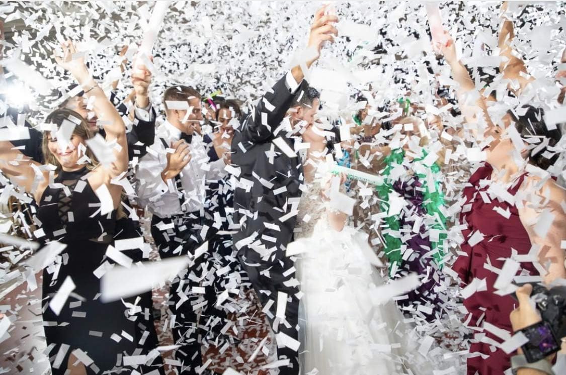 BATTIFE 14Pack White Confetti Wands Tissue Paper Confetti Flick Flutter Sticks for Wedding