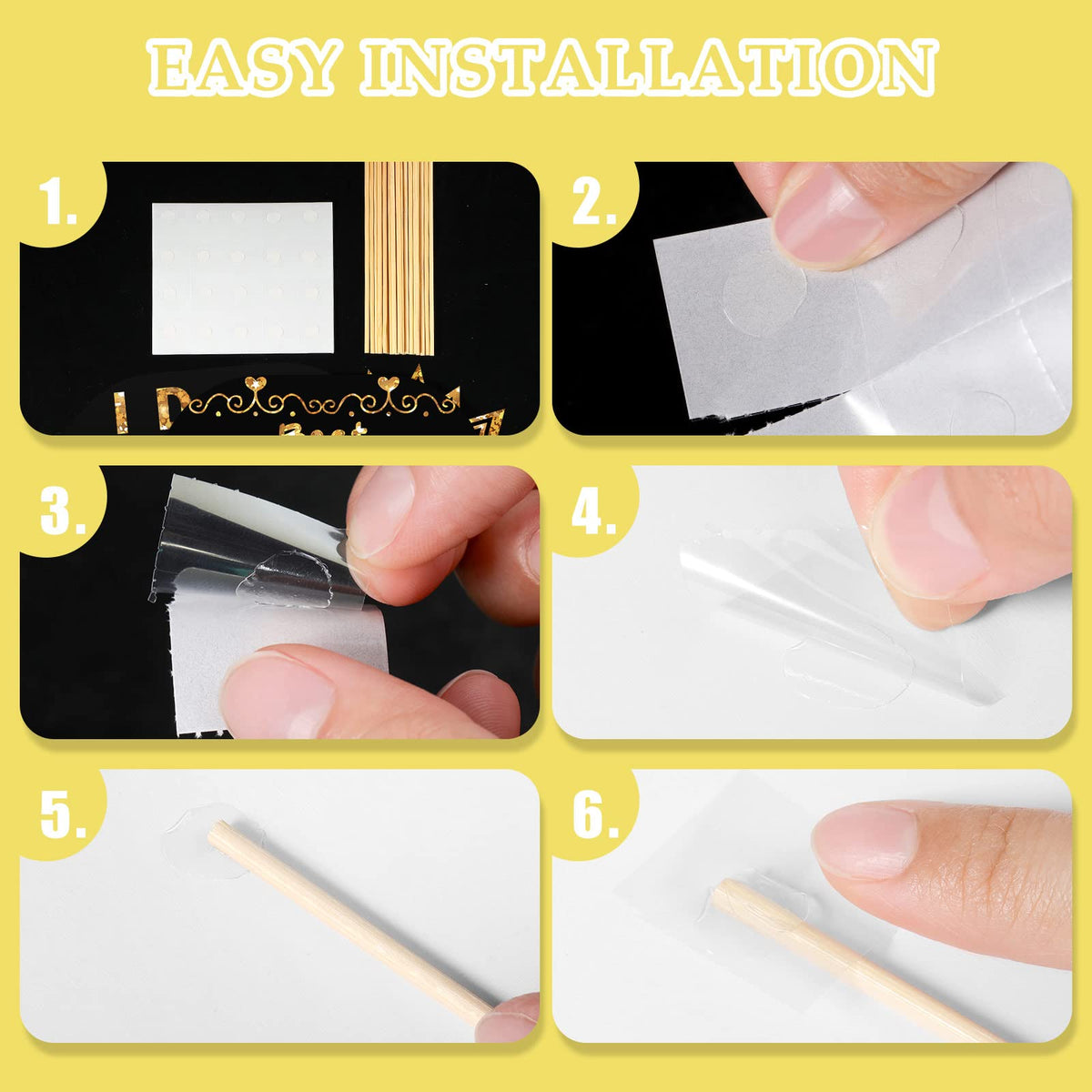 Outus 24 Pieces Photo Booth Props Birthday with Stick Happy Birthday Weddings Graduation Prom Bday