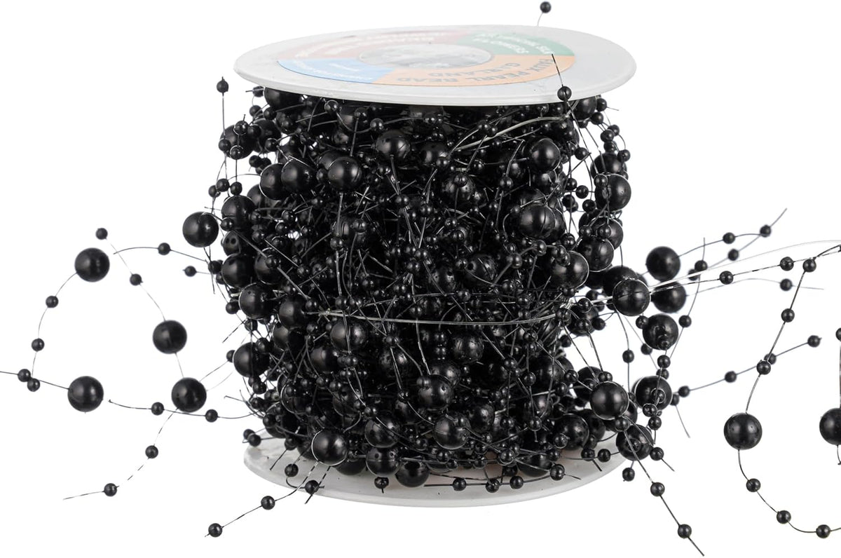 13Feet Pearl String Spool Roll for Floating Candles Faux Pearls Strands Garland for Vase Filler