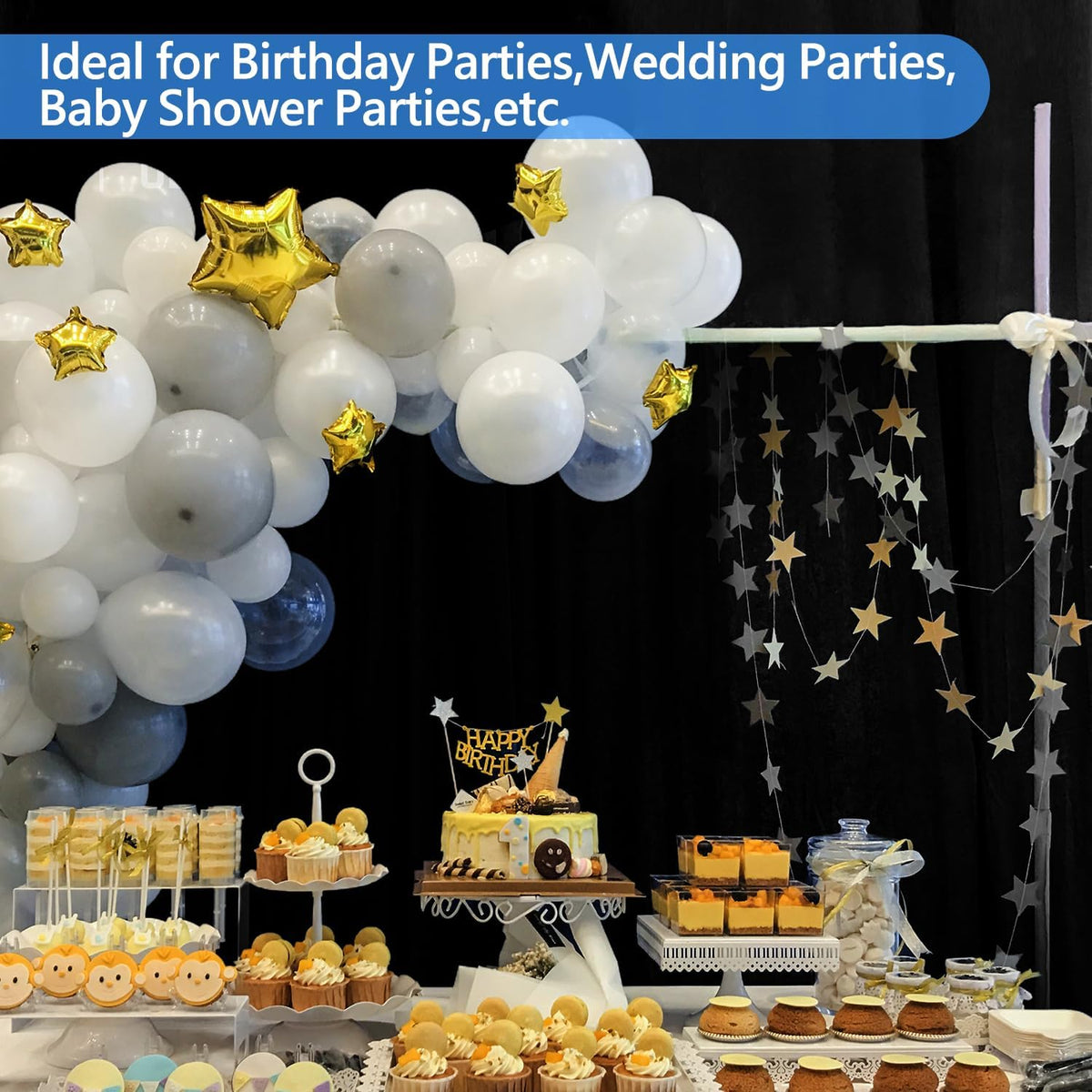 HEMMOTOP Black Backdrop Curtain, 5x6.5 ft Black Photo Backdrop for Photoshoot, Party, Video