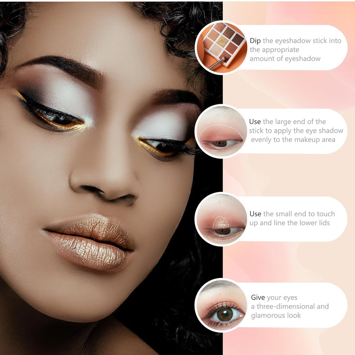 50 PCS Professional Disposable Dual Side Sponge Eyeshadow Brush, Double Head Eye shadow Brushes