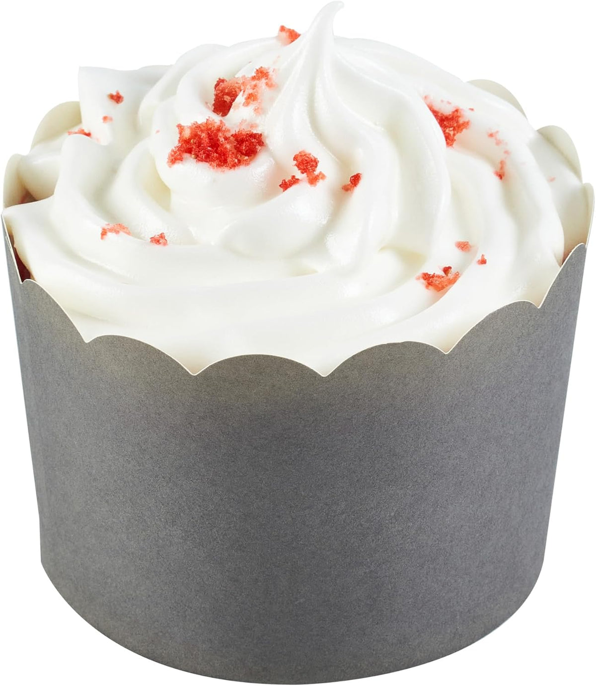 Panificio 10 Ounce Cupcake Wrappers, 200 Scalloped Baking Cups - Oven-Ready, Greaseproof, Gray