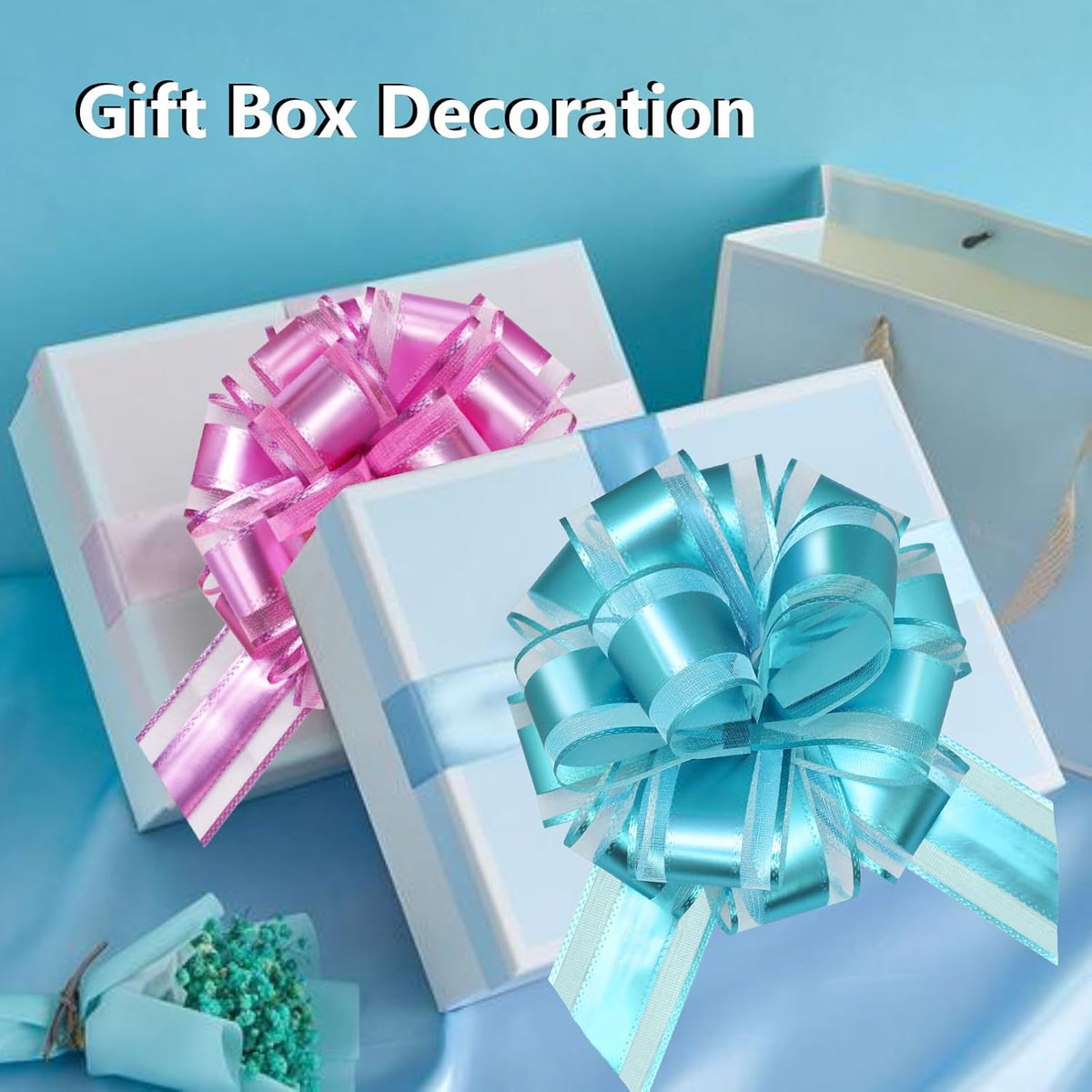 7 Pieces Large Pull Bows, 6 inche, Big Bow for Gift Wrapping, Christmas Party Birthday Gift