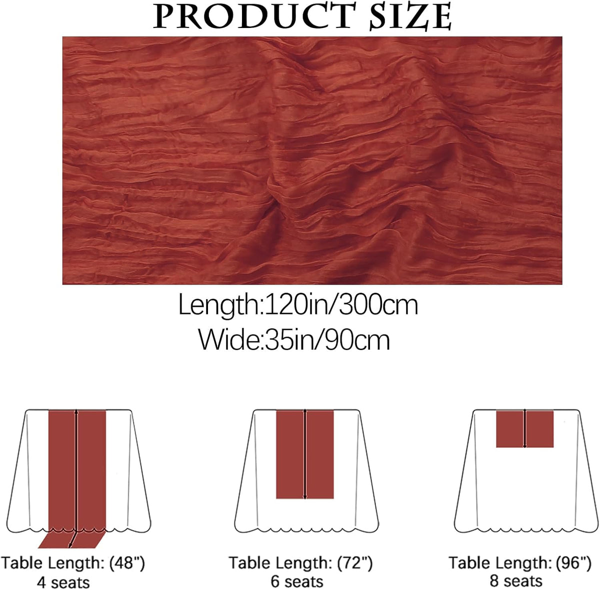 16PCS Terracotta Cheesecloth Table Runner 10FT Table Runner Cheesecloth 35x120Inch Boho Gauze