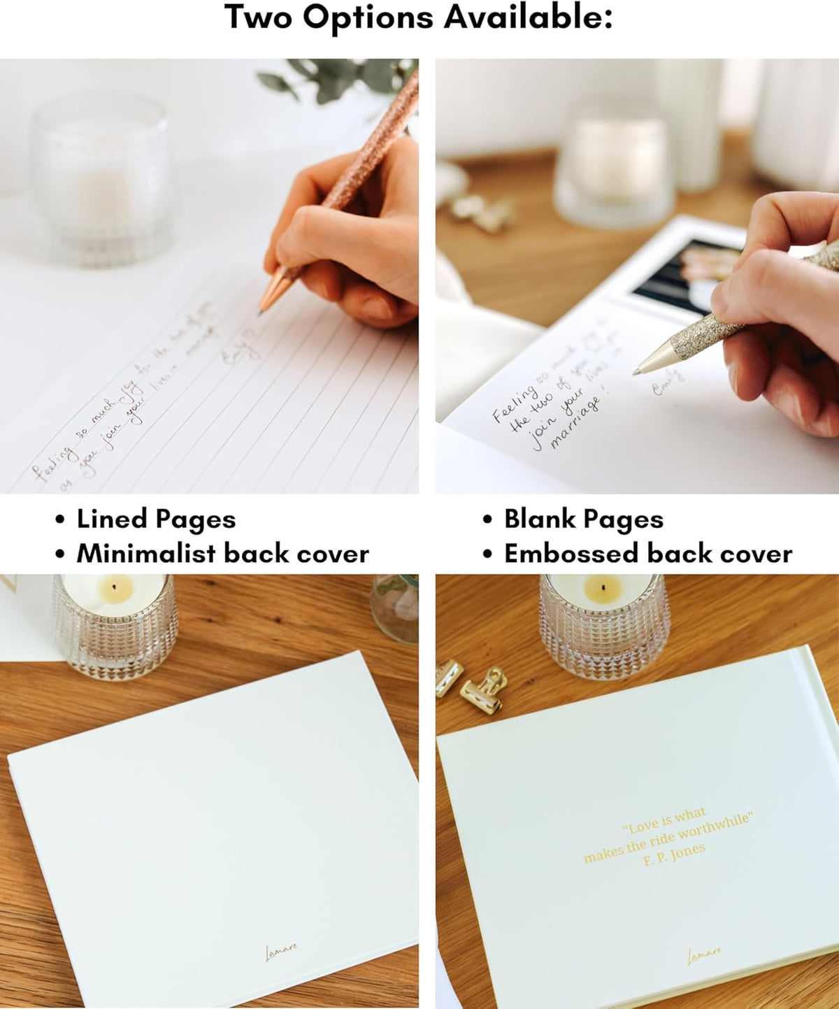 Lamare Blank Page Wedding Guest Book – Polaroid Guest Book for Wedding Reception, Baby Shower