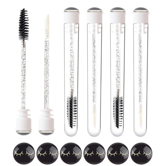 48 Pieces Disposable Mascara Wands Set,Include 24 pcs Disposable Crystal Lash Spoolies Brush and 24