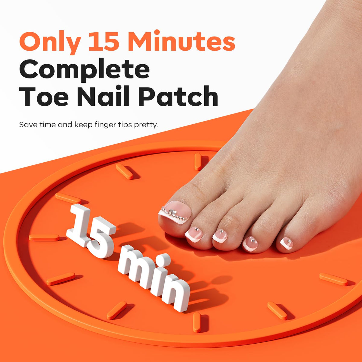 Modelones Toe Nail Tips Short Square Soft Gel Tips Squoval Fake Toe Nails Matte Full Cover