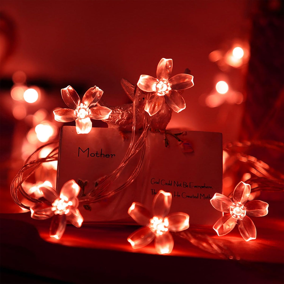 Battery Lighted & USB Plug in Fairy Flower String Lights, 10ft 30 LED Cute Cherry Blossom Lights