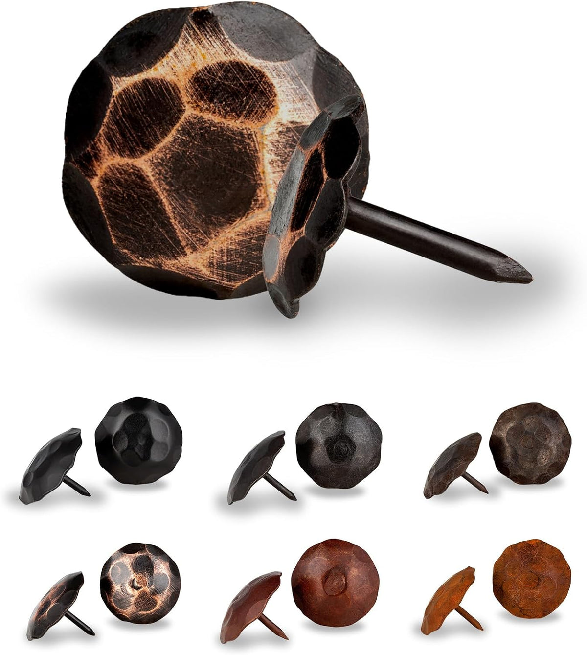 50 Pack 0.75" Round Head Iron Clavos Decorative Nails – Oil Rubbed Bronze – Handmade Rustic Round