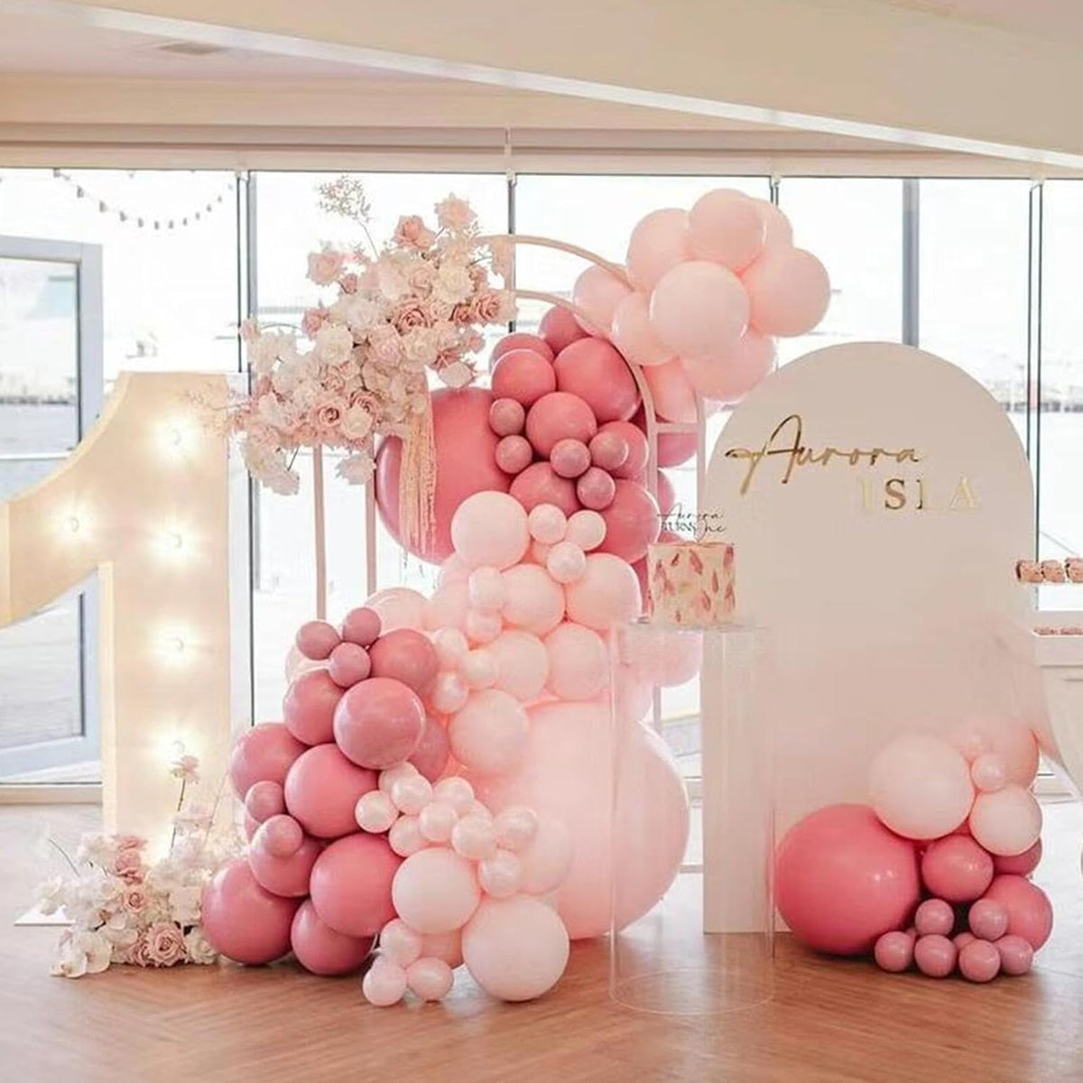 412pcs Pastel Pink Balloon Garland Arch Kit 18 12 10 5 Inch Different Sizes Light Pink Latex