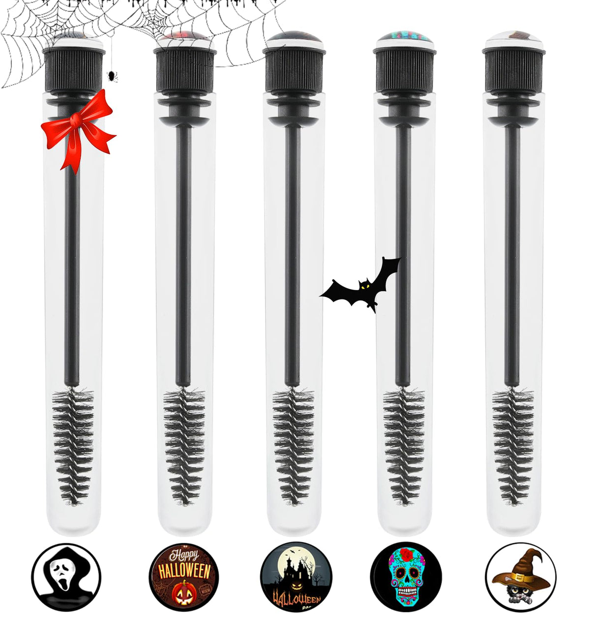 20 Pcs Disposable Mascara Wands Set,Include 10Pcs Crystal Lash Spoolies Brush and 10 Pcs Reusable