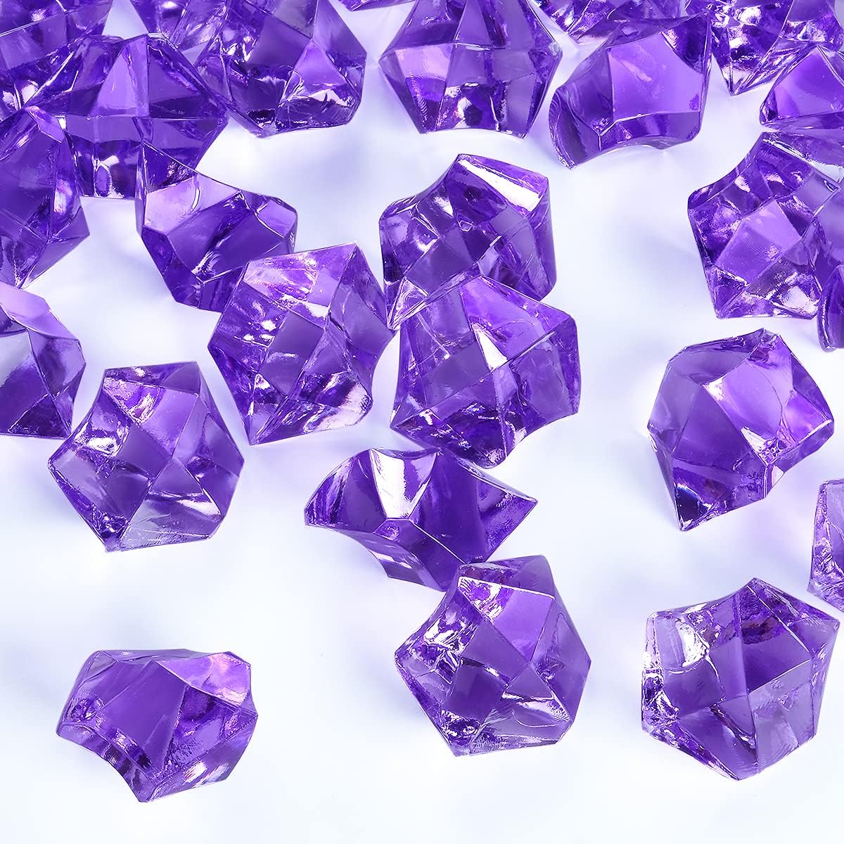 Acrylic Crushed Ice Rocks, Babenest 150 PCS Fake Crystals Plastic Ice Cubes Diamonds Gems for Vase
