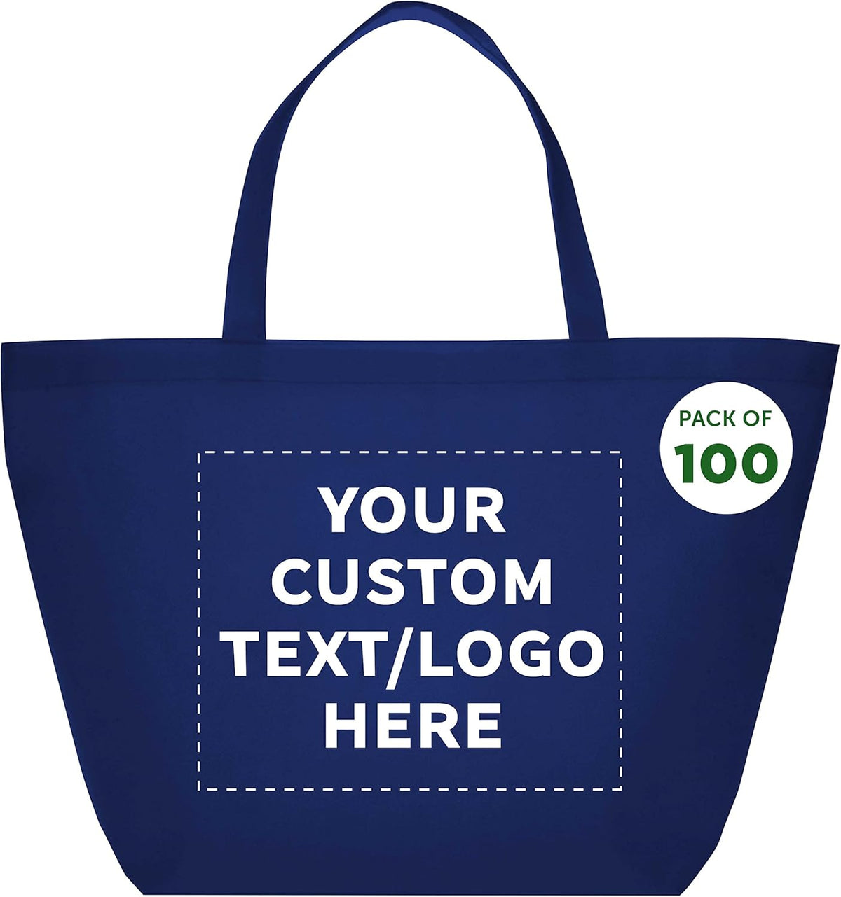 DISCOUNT PROMOS Custom Southern Style Grocery Tote Bags Set of 100 - Personalized Bulk Pack