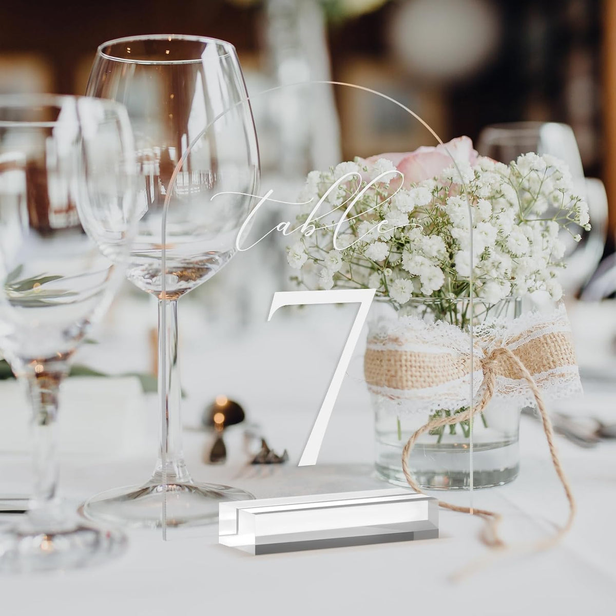 JINMURY Clear Arch Table Numbers for Wedding, 5x7 Inch Arched Acrylic Table Numbers 1-10 with