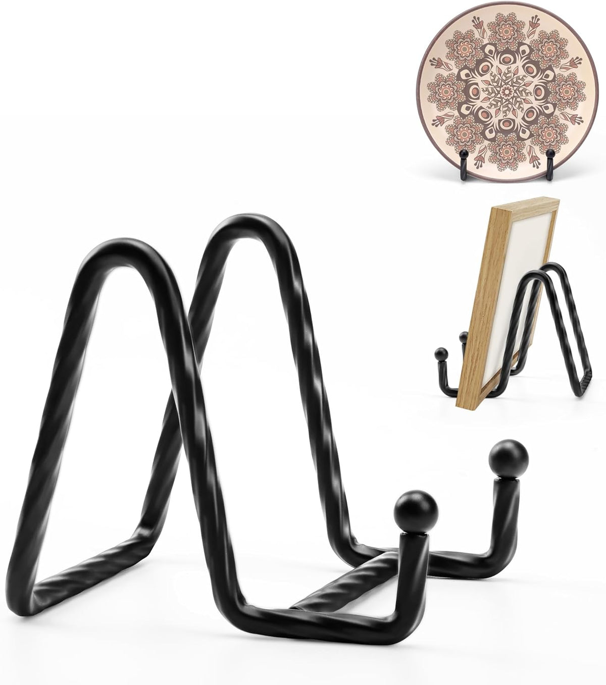 Picture Stands for Display 3 Pack 3 Inch Plate Stands for Display - Black Metal Decorative Plate