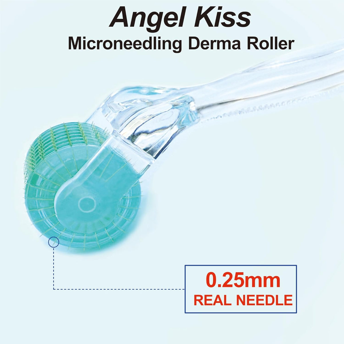 Derma Roller Titanium Real Needle 0.25mm - Angel Kiss 192 Individual Microneedling Roller with Case