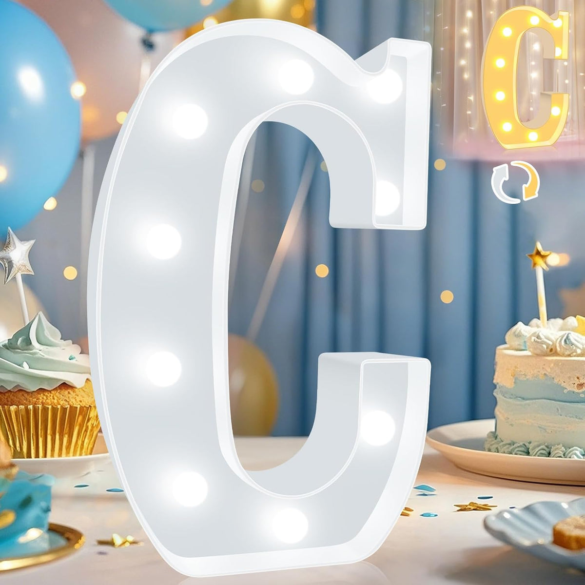 Pooqla LED Marquee Letter Lights, Warm White and Cool White Decorative Lighted Letters, Light Up