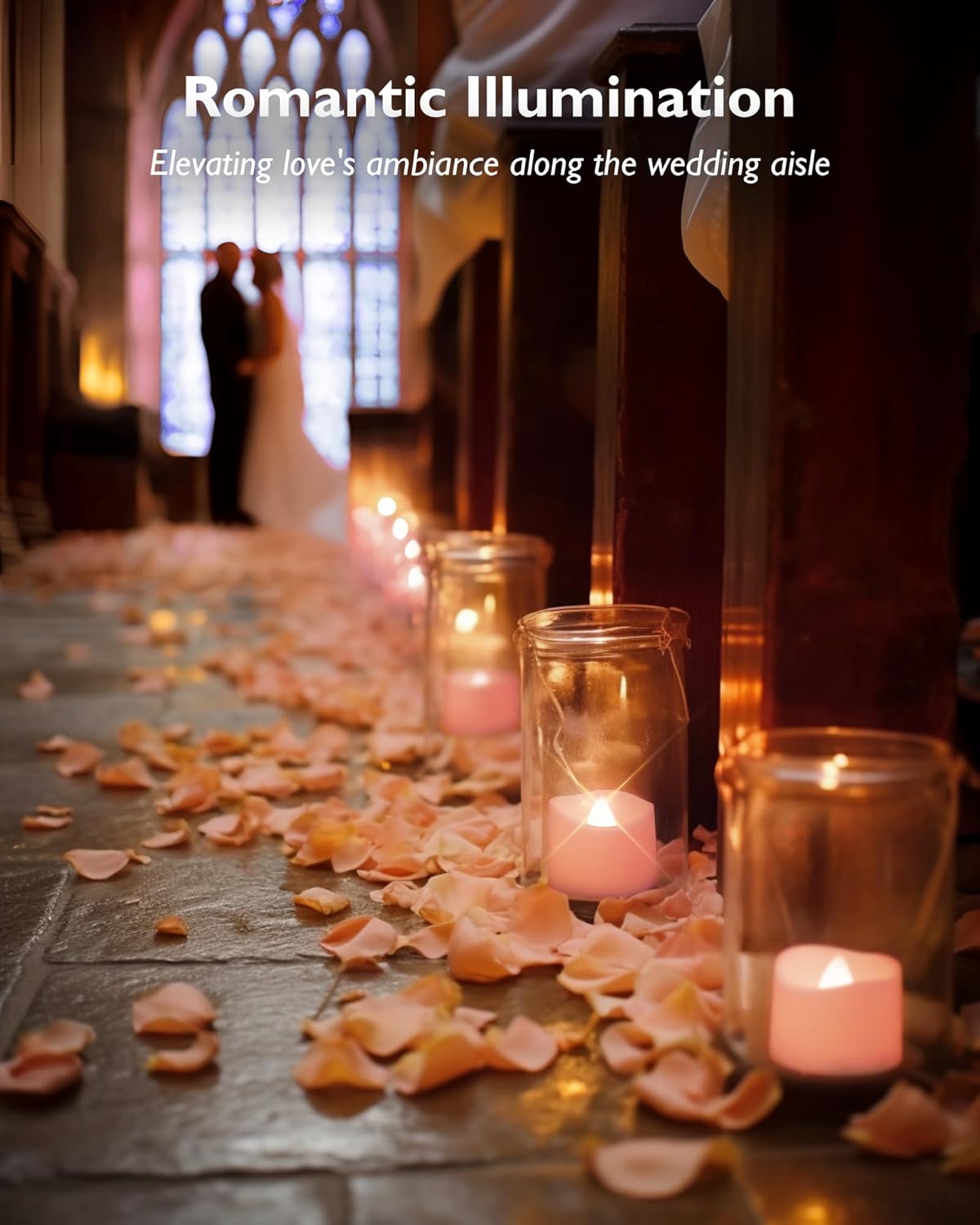 Homemory Pink Tea Lights Candles Battery Operated, 200+Hour Flameless Flickering Fake Electric LED