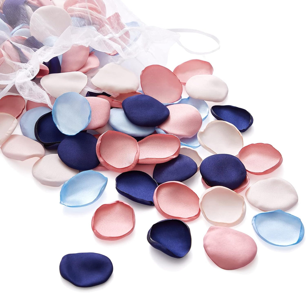 Serwalin 300pcs Silk Rose Petals Flower Petals for Weddings Pink Navy Blue Rose Petals Artificial