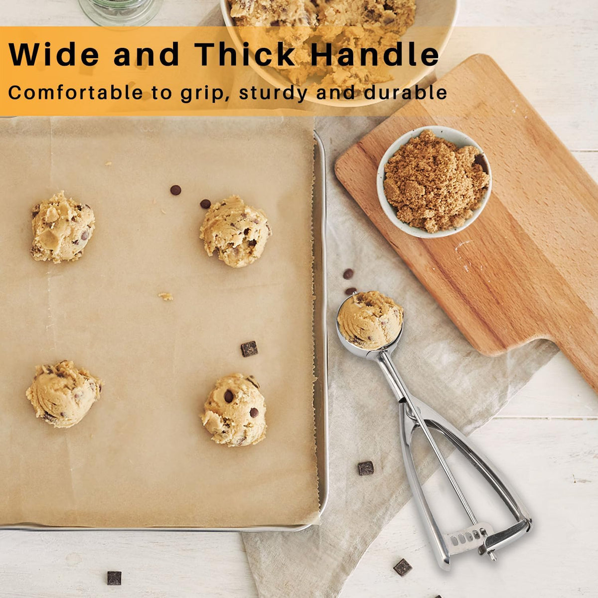 2 Tablespoon Cookie Scoop, Size #40/2 Tbsp Cookie Scoops for Baking, Cookie Dough Scoop, Selected