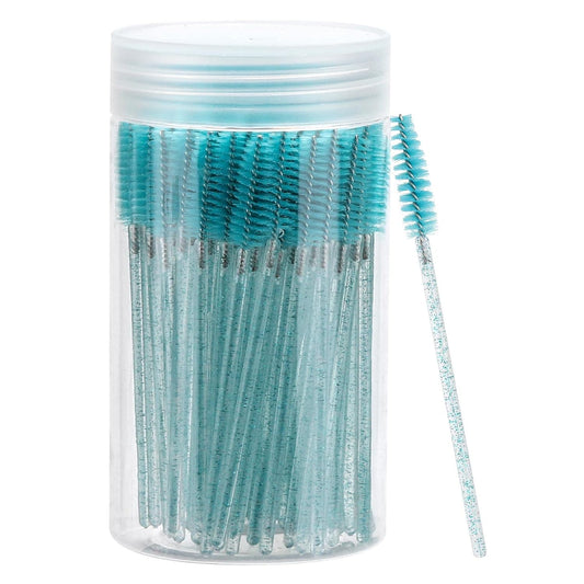 100 Pcs Disposable Mascara Wands, Crystal Eyebrow Spoolies Brush for Eyelash Extensions, Lash