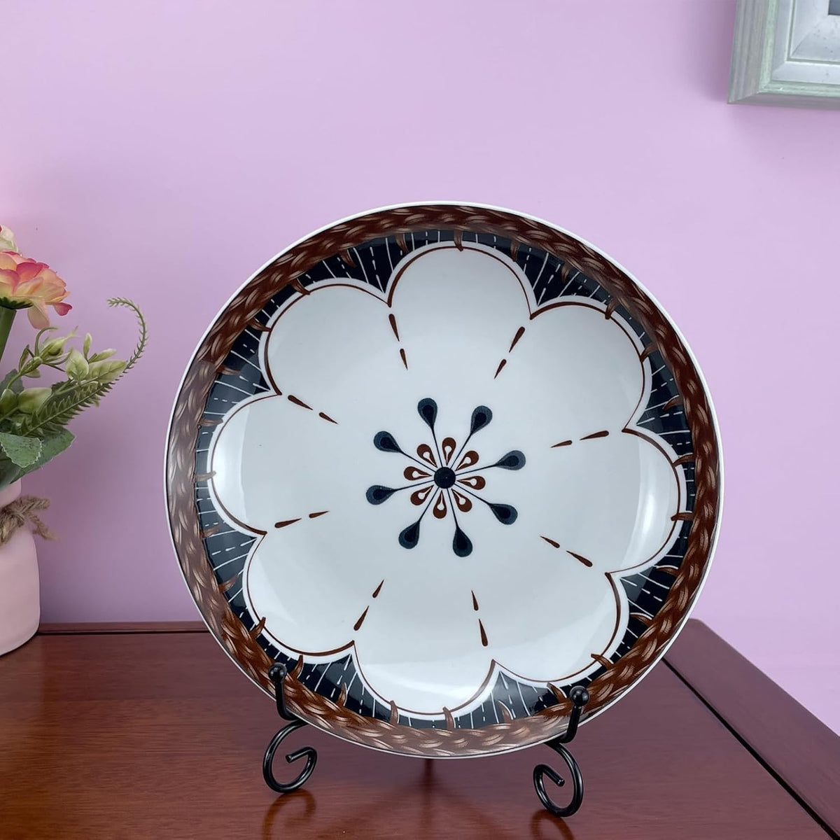 4PCS Premium Black Iron Plate Stands for Display 6 Inch, Decorative Solid Metal Plate Holders for