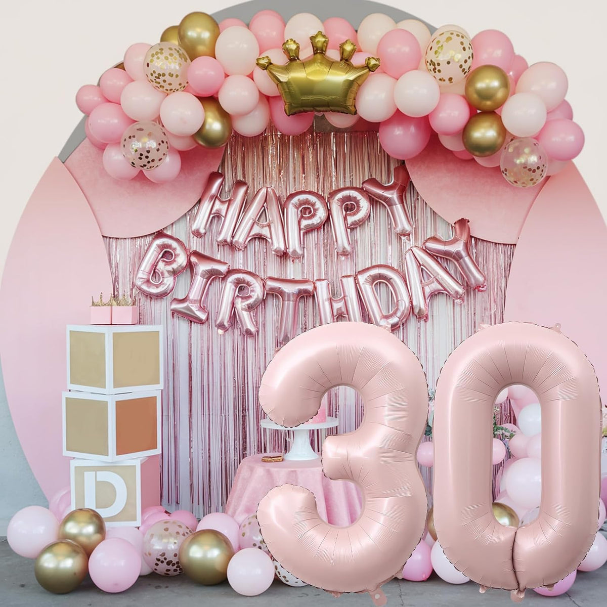 40 Inch Balloon Number 0 Pastel Pink, Large Foil Dusty Retro Pink Number Balloons Set 0-9 for
